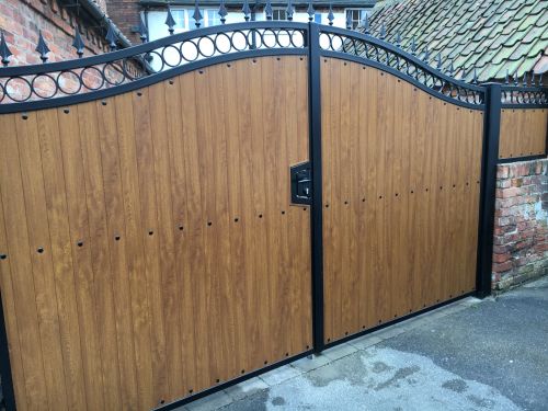Click Here To Enlarge This Photo Of Double Gate- FDW1 UPVC Golden Oak