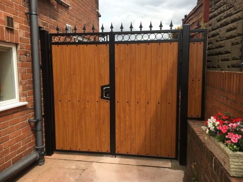 Click Here To Enlarge This Photo Of Double Gate- FDW2 UPVC Golden Oak