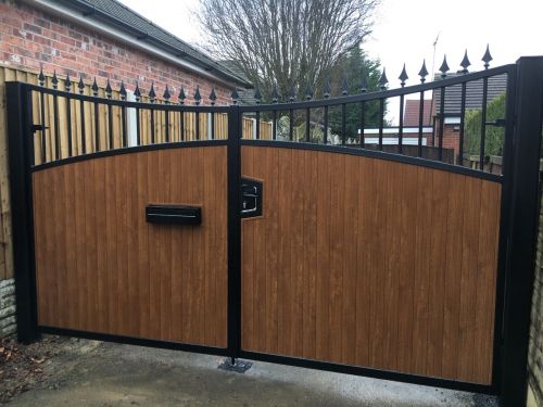 Click Here To Enlarge This Photo Of Double Gate- FDW8 UPVC Golden Oak