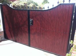 Double Gate- FDW5 UPVC Rose Wood